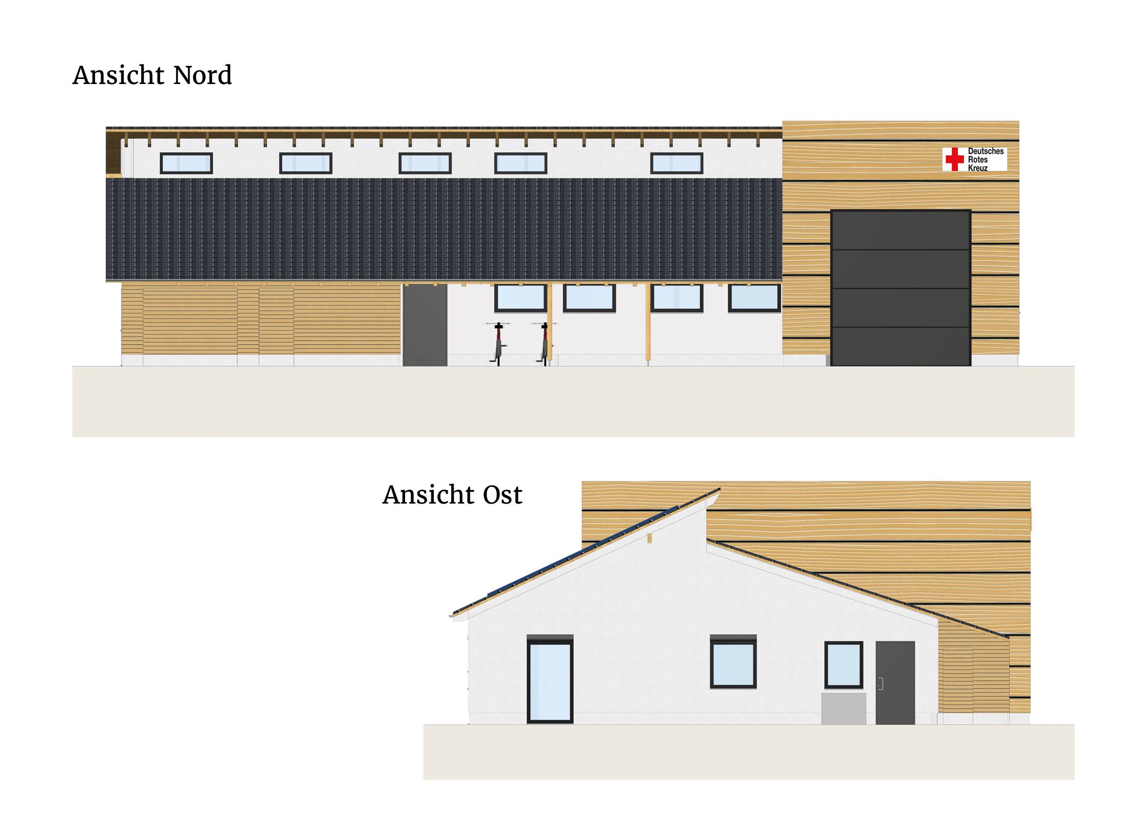 Das Bild zeigt eine gezeichnete Ansicht des Notarztstandorts Trochtelfingen.
